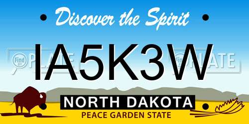 IA5K3W North Dakota License Plate