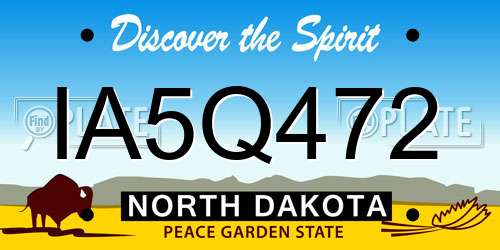 IA5Q472 North Dakota License Plate