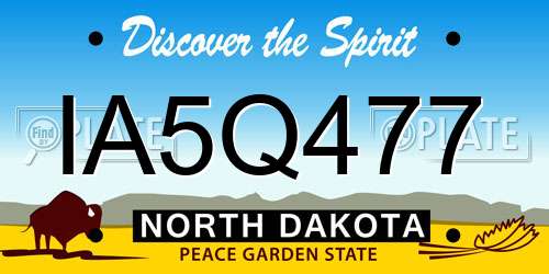 IA5Q477 North Dakota License Plate