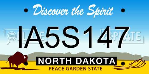 IA5S147 North Dakota License Plate