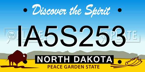 IA5S253 North Dakota License Plate