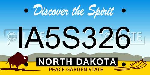 IA5S326 North Dakota License Plate
