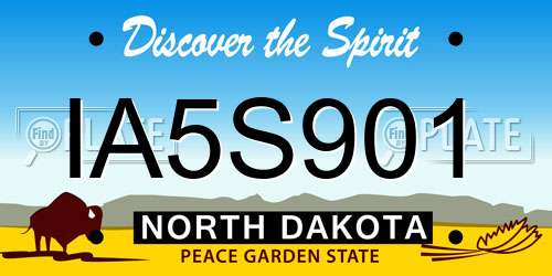 IA5S901 North Dakota License Plate