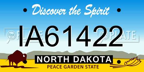 IA61422 North Dakota License Plate