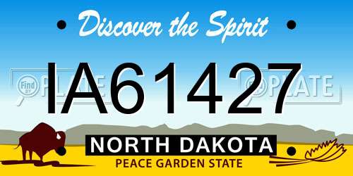 IA61427 North Dakota License Plate