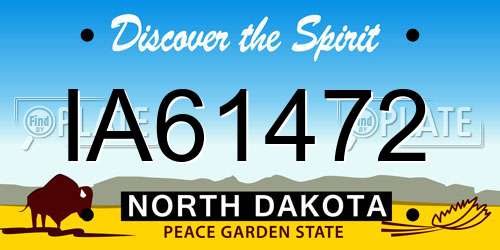 IA61472 North Dakota License Plate