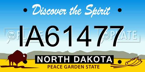IA61477 North Dakota License Plate