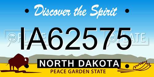 IA62575 North Dakota License Plate