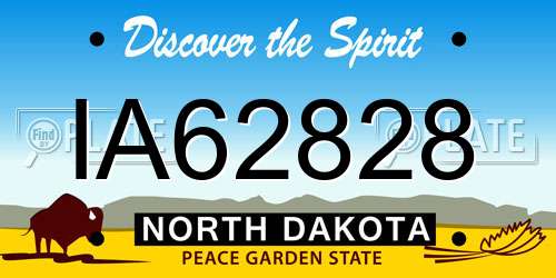 IA62828 North Dakota License Plate