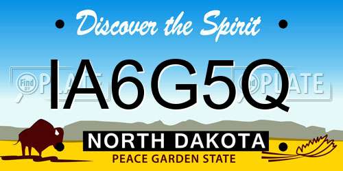 IA6G5Q North Dakota License Plate