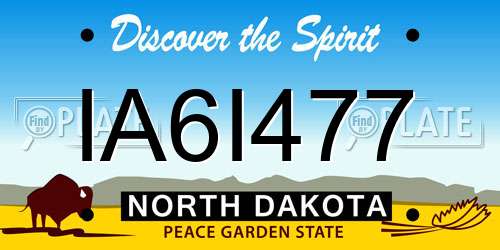 IA6I477 North Dakota License Plate