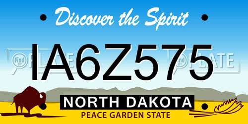 IA6Z575 North Dakota License Plate