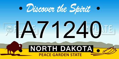 IA71240 North Dakota License Plate