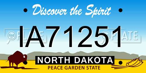 IA71251 North Dakota License Plate