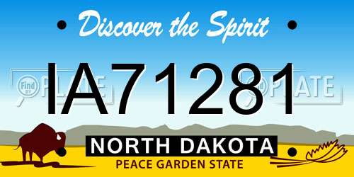 IA71281 North Dakota License Plate