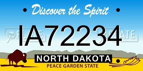 IA72234 North Dakota License Plate