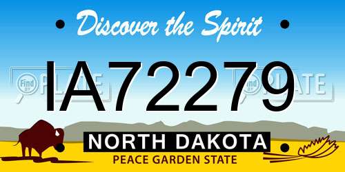 IA72279 North Dakota License Plate