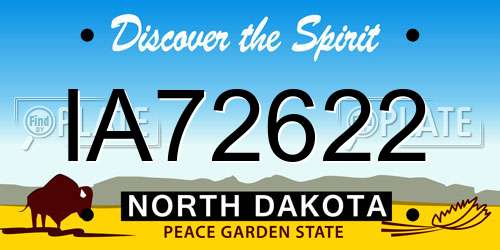 IA72622 North Dakota License Plate