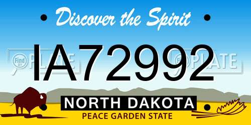 IA72992 North Dakota License Plate
