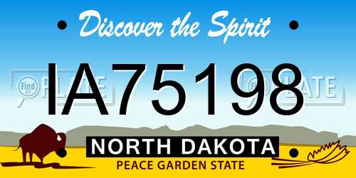 IA75198 North Dakota License Plate