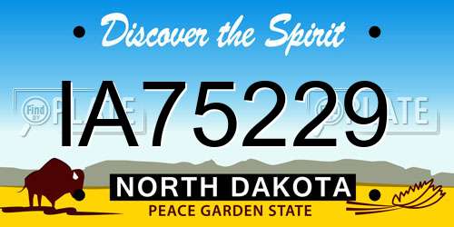 IA75229 North Dakota License Plate
