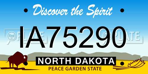 IA75290 North Dakota License Plate