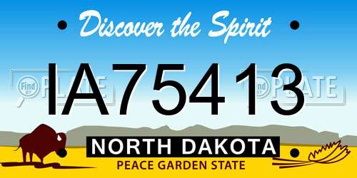 IA75413 North Dakota License Plate