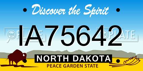 IA75642 North Dakota License Plate