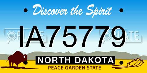 IA75779 North Dakota License Plate