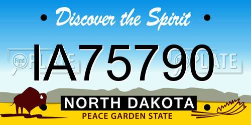 IA75790 North Dakota License Plate