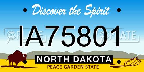 IA75801 North Dakota License Plate