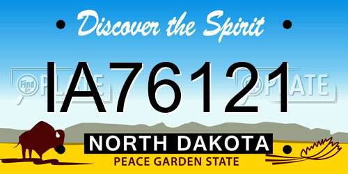 IA76121 North Dakota License Plate