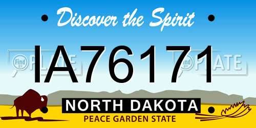 IA76171 North Dakota License Plate