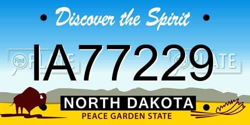 IA77229 North Dakota License Plate