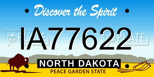 IA77622 North Dakota License Plate
