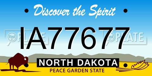 IA77677 North Dakota License Plate