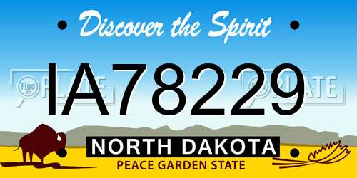 IA78229 North Dakota License Plate