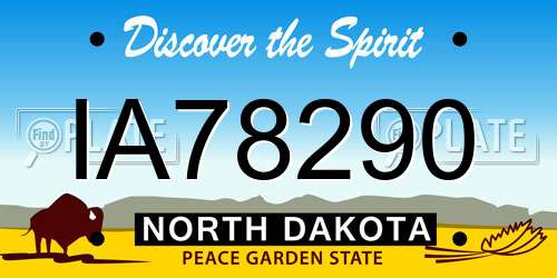IA78290 North Dakota License Plate