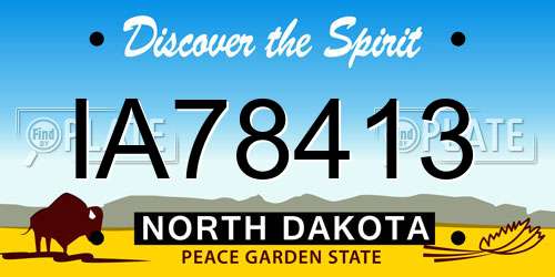 IA78413 North Dakota License Plate