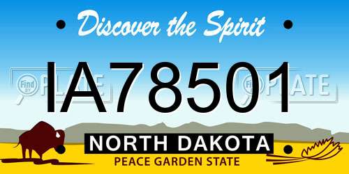 IA78501 North Dakota License Plate