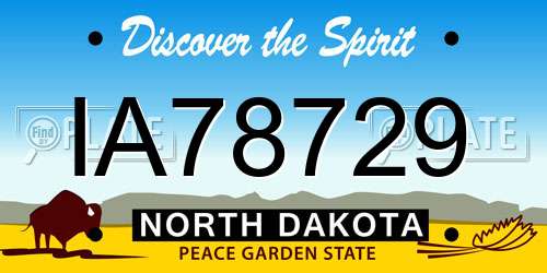IA78729 North Dakota License Plate