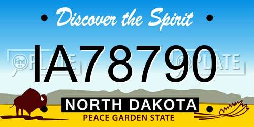 IA78790 North Dakota License Plate