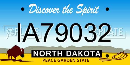 IA79032 North Dakota License Plate