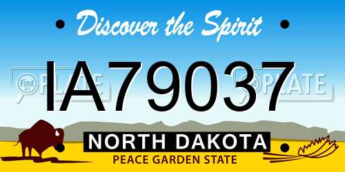 IA79037 North Dakota License Plate