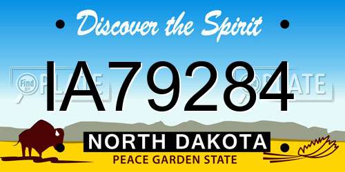 IA79284 North Dakota License Plate