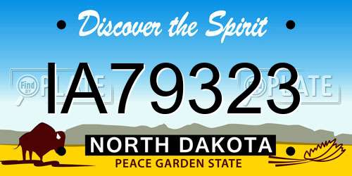 IA79323 North Dakota License Plate