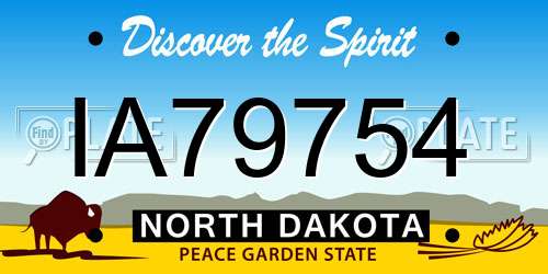 IA79754 North Dakota License Plate