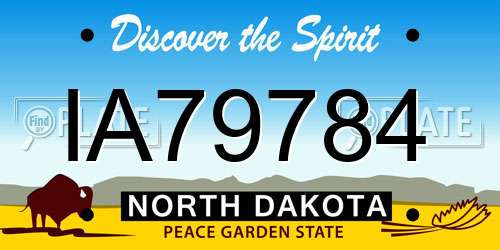 IA79784 North Dakota License Plate