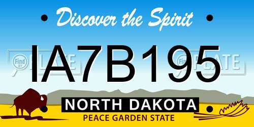 IA7B195 North Dakota License Plate