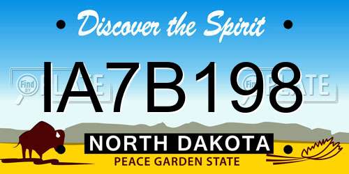 IA7B198 North Dakota License Plate